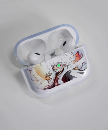 ONE PIECE Luffy Earphone Case for AirPods 1 2 3 Pro 2 Case Anime Transparent Protective Cover for AirPods 4 Shockproof with Hook
