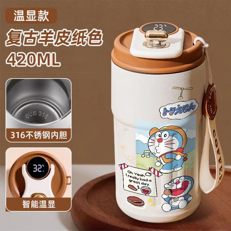 Doraemon Cartoon Thermos Mug – Cute Stainless Steel Coffee Cup for Home, Office & Travel