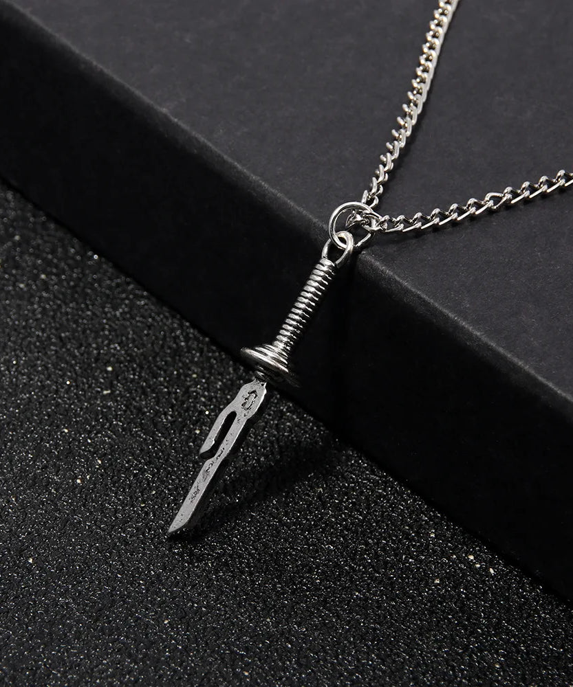 Anime Jujutsu Kaisen Fushiguro Toji Sword Necklace Spear of Tianri Knife Pendant Cosplay Necklaces For Unisex Choker Jewelry