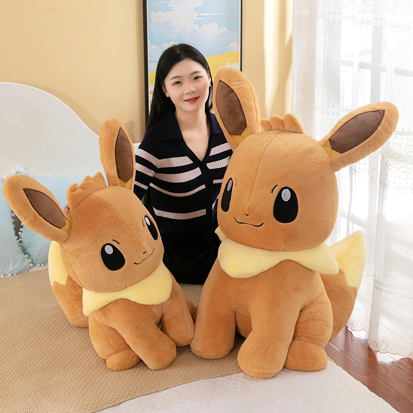 Plush Pokemon Eevee Pillow Anime Pokemon Pikachu 70cm