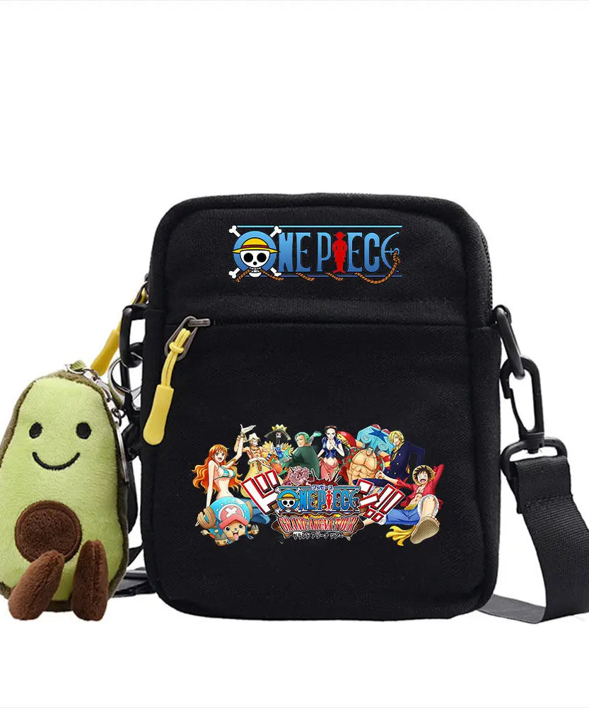 One Piece Shoulder Bag Anime Personality Creative Children's Print Crossbody Bag, Student Canvas Bag Holiday Gift