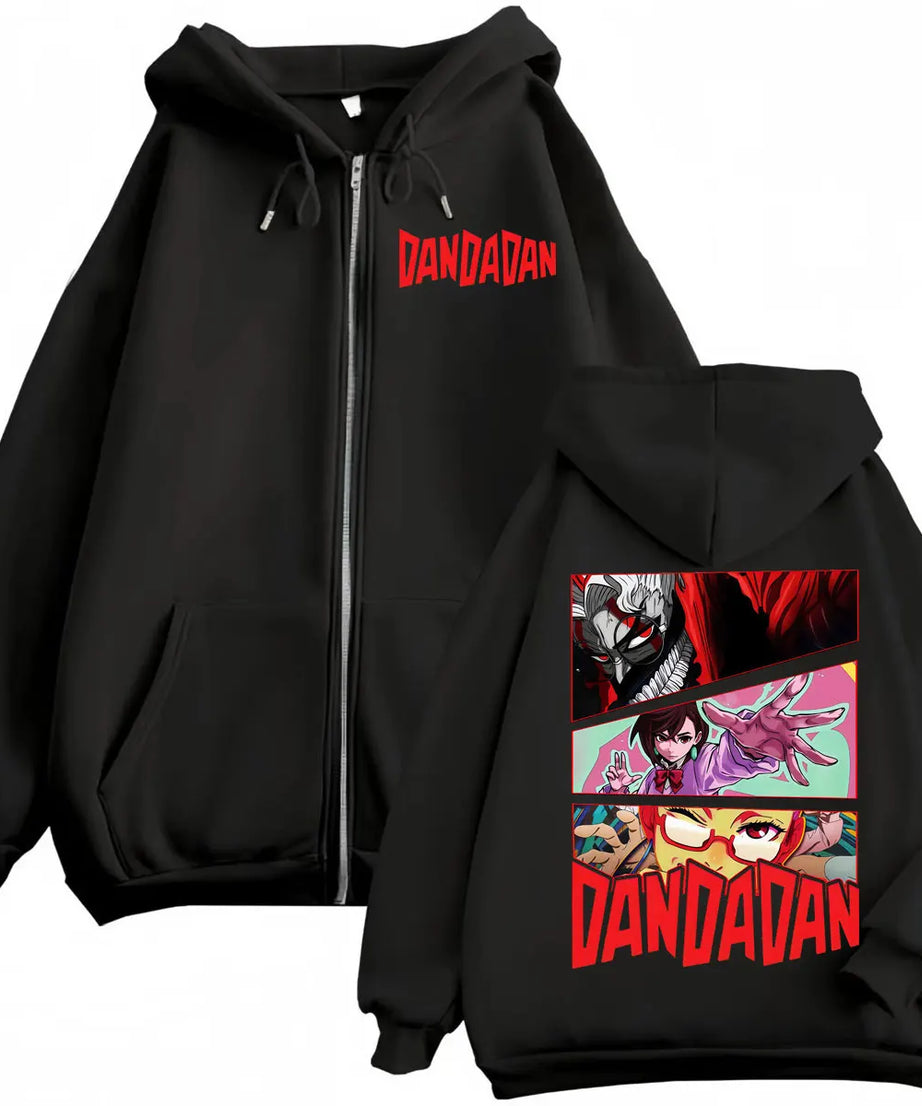 Dandadan Graphic Zipper Hoodies Anime Style Zip Up Hooded Sweatshirts Men Women Fashion Y2k Oversized Pullovers
