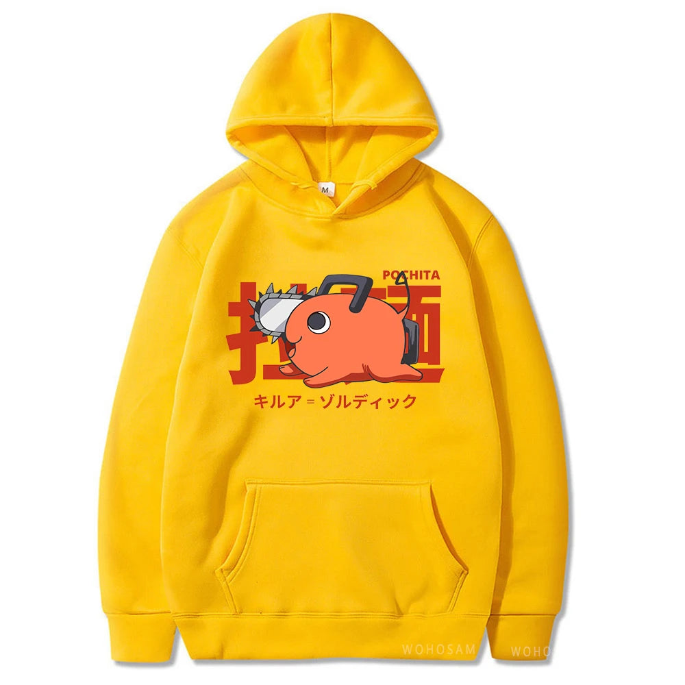 Chainsaw Man Pochita Graphic Fleece Hoodie – Anime Pullover Sweatshirt 6