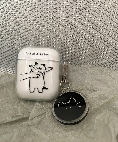 Funny Cat Case for Airpod Cases Air Apple Pro 3 for 2 3rd Pods Transparent Cute AirPods Cover TPU Coque for Airpods 2 1