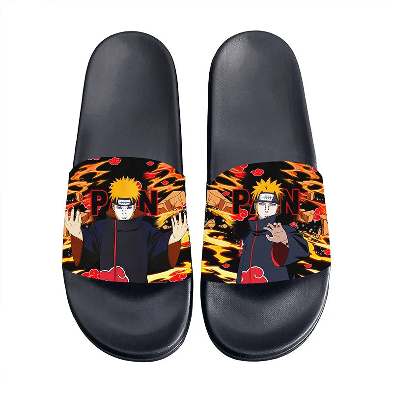 Anime Naruto Non-Slip Slippers Fashion Sasuke Design Cute Kawaii Home Sandals for Men And Women Ideal Holiday Gift