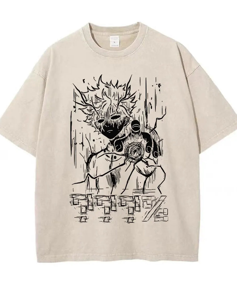 Mob Psycho 100 Vintage Graphic T-Shirt – Harajuku Streetwear Cotton Tee for Men