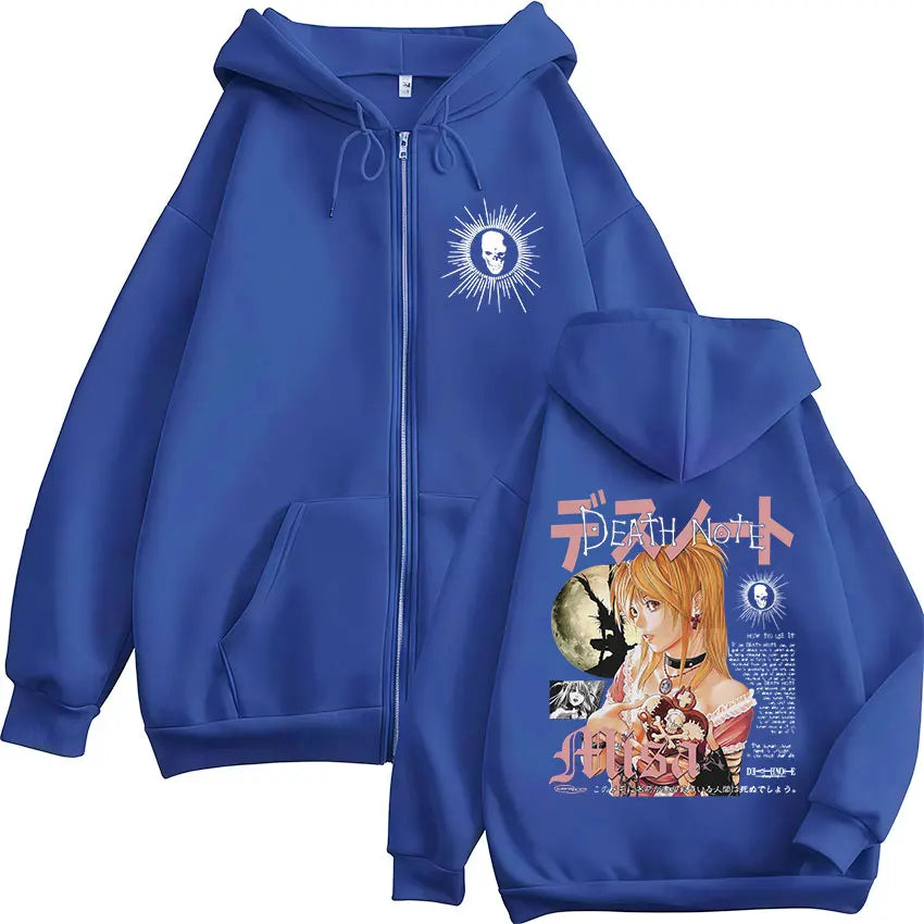 Death Note Misa Amane Gothic Graphic Zip-Up Hoodie Harajuku Streetwear 4