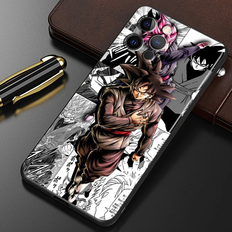 Manga D-Dragon Ball Z Art For iPhone 15 14 13 12 11 XS XR X 8 7 SE Pro Max Plus Mini Black Phone Case