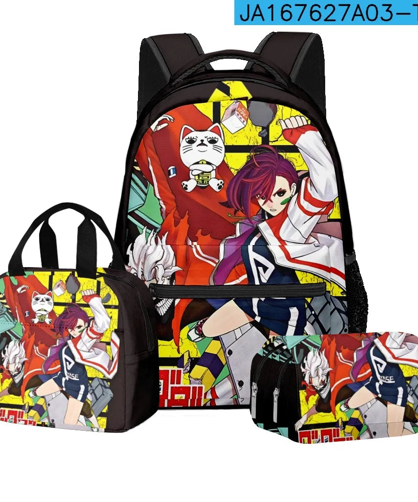 Luxury Popular Novelty DANDADAN 3D Printed 3pcs/Set student School Bags Travel Notebook Backpack Lunch bag Pencil Case