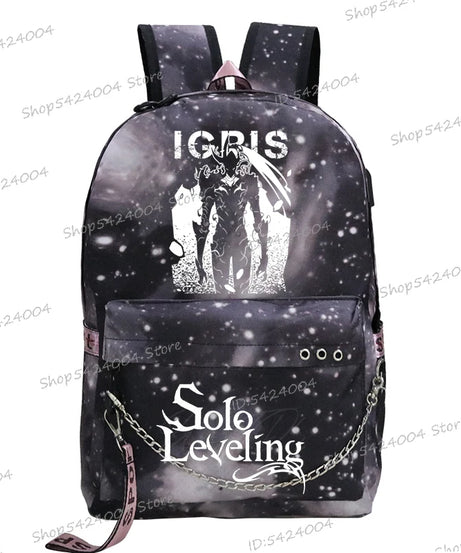 Solo Leveling Backpack – Sung Jinwoo Anime School Bag for Teens & Adults