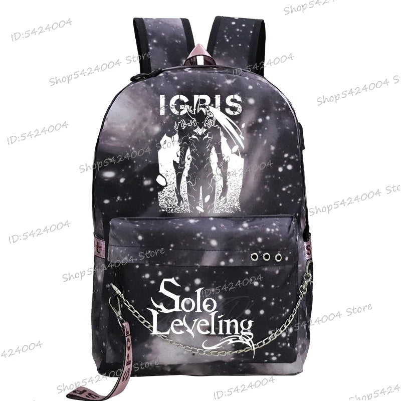 Solo Leveling Backpack – Sung Jinwoo Anime School Bag for Teens & Adults