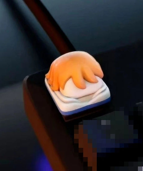 Monkey· D·Luffy cool creative personality kawaii anime peripheral cross axis universal Q version three-dimensional keyboard cap