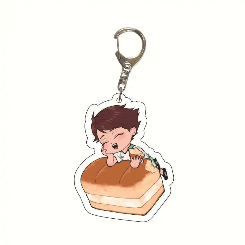 Acrylic Haikyuu Hinata Shoyo Tobio Kageyama Anime Keychain Jewelry Campus Related Products Cultural Friends Gift Bag Charms New