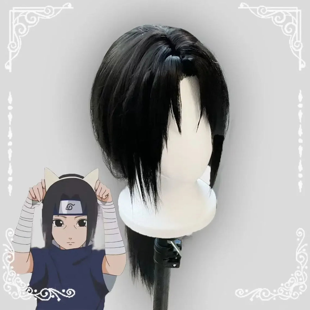 Anime Naruto Itachi Uchiha Cosplay Wig – Heat Resistant Synthetic Black Wig for Adults 3