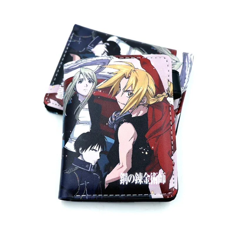 Fullmetal Alchemist PU Leather Wallets Alchemy Alphonse Elric Girls Boys Purse Card Holder