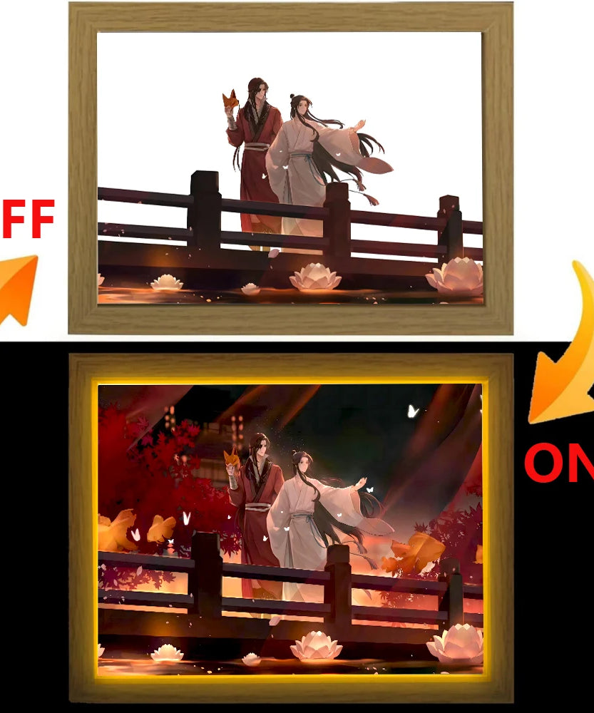 Light Painting Picture Frame Tian Guan Ci Fu Led Night Lights Xielian Huacheng Decor Bedroom Friends Charming Gifts Moon Lamps