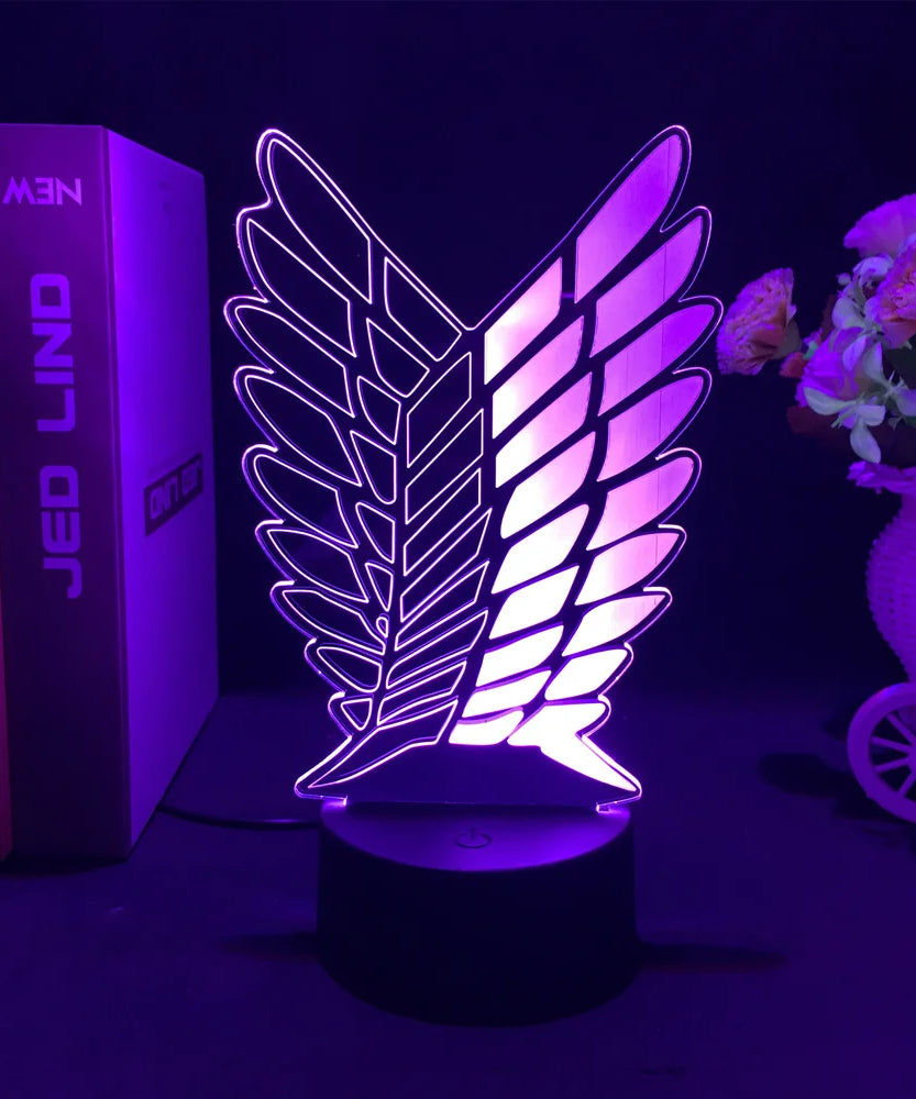 Anime 3D Lamp Attack on Titan Acrylic Luminous Stand Mikasa Ackerman Eren Yeager Action Figure For Kids Children Gifts