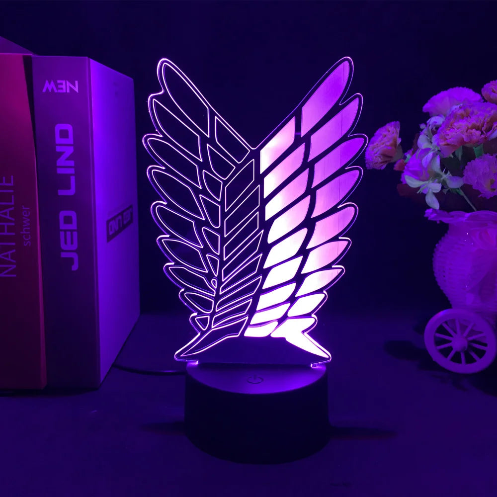 Anime 3D Lamp Attack on Titan Acrylic Luminous Stand Mikasa Ackerman Eren Yeager Action Figure For Kids Children Gifts