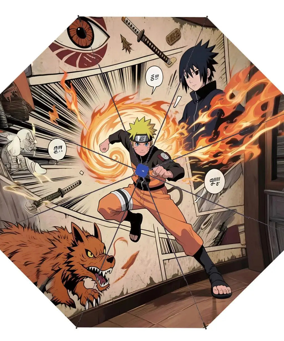Naruto Umbrella Anime Personality Creative Fashion Sunscreen Student Fully Automatic Folding Umbrella Birthday Gift