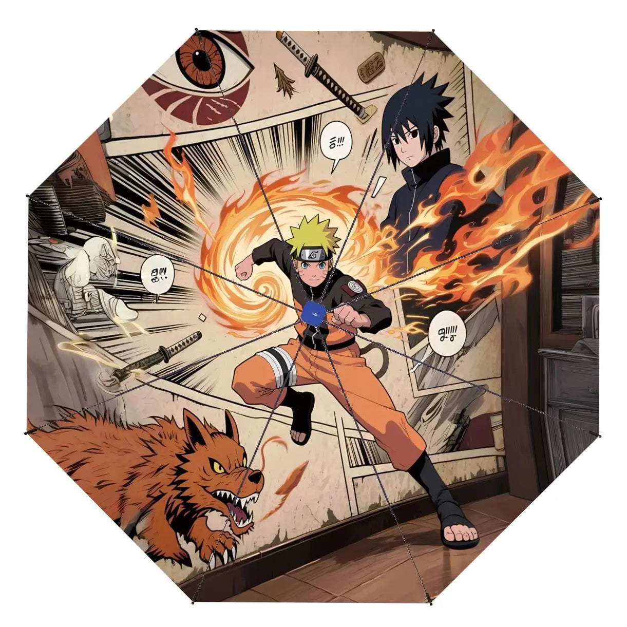 Naruto Umbrella Anime Personality Creative Fashion Sunscreen Student Fully Automatic Folding Umbrella Birthday Gift