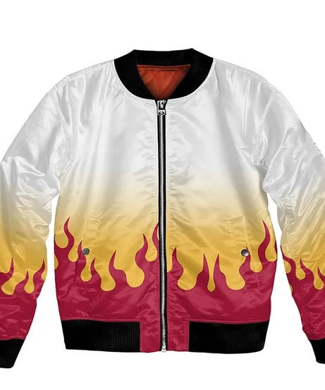 Plus Size Anime Bomber Jacket for Men - One Piece Naruto Dragon Ball Themed Military Aviator Coat, Cosplay Winter Outerwear Gift