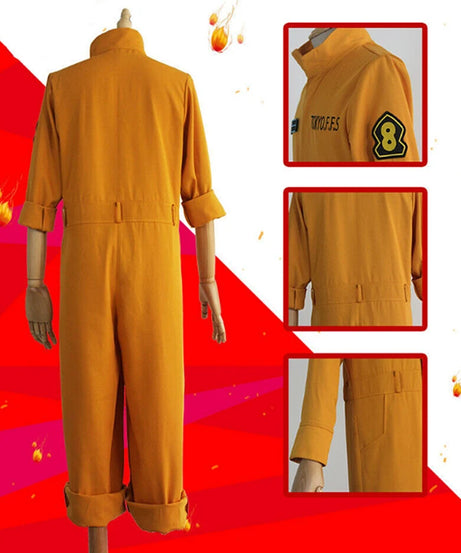 Anime Fire Force Shinra Kusakabe Cosplay Costume Jumpsuit Jumpsuit Orange Team Uniform Suit Arthur Boyle Man Halloween Costume