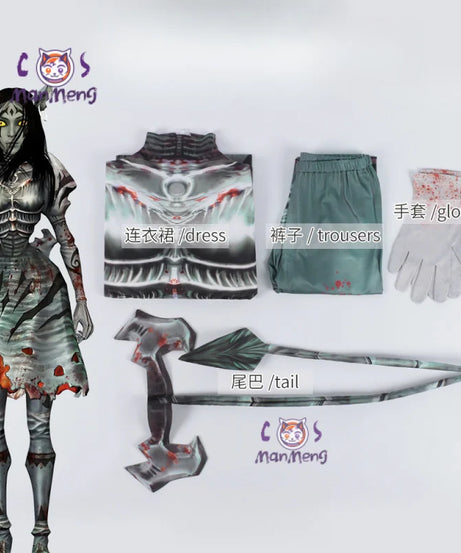 Game Alice: Madness Returns New Alice Cosplay Costume Dark Night Devil Tail Dress Gloves Pants Sexy Set Party Carnival Uniform