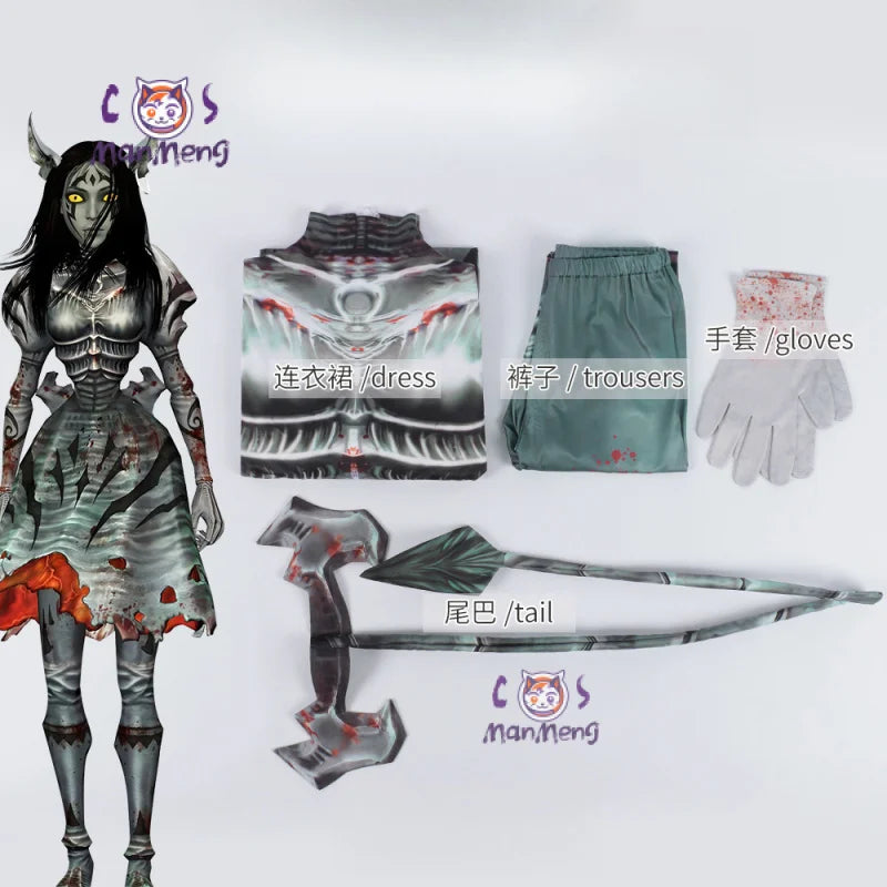 Game Alice: Madness Returns New Alice Cosplay Costume Dark Night Devil Tail Dress Gloves Pants Sexy Set Party Carnival Uniform