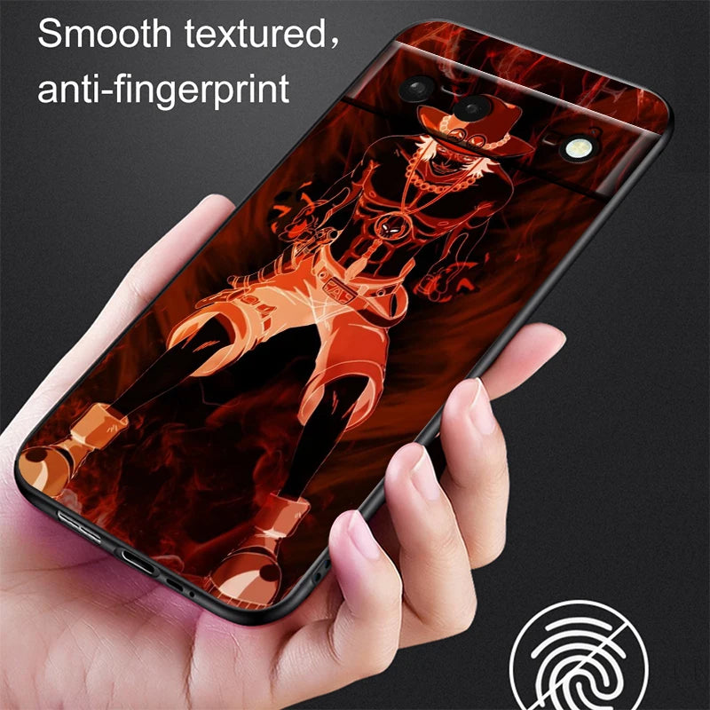 One Piece Anime Zoro Luffy For Google Pixel 9 8 7A 7 6A 6 5A 5 4 4A XL 5G Black Silicon Shockproof Shell Cover Phone Case