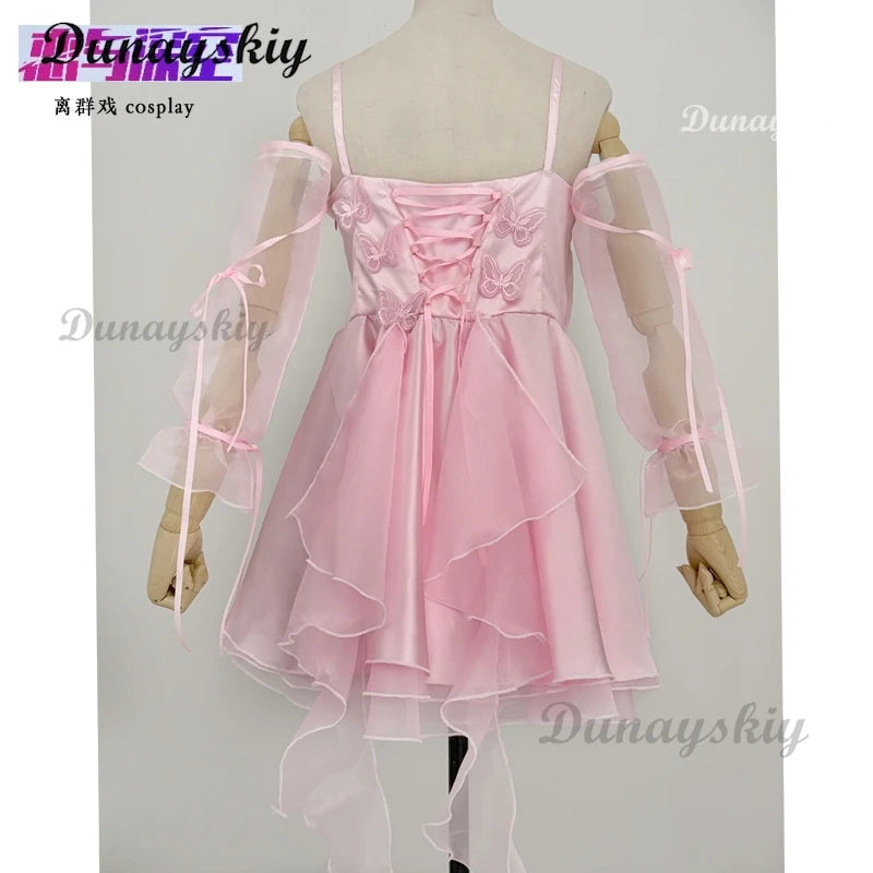 Anime Love and Deepspace Suspender Dress Wig Cosplay Xavier Zayne Rafayel Sylus Women Lolita Girl Necklace Suit Carnival Costume