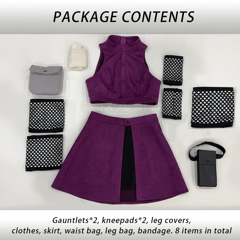Anime Ino Yamanaka Cosplay Costume – Top, Skirt & Waist Bag Set 5
