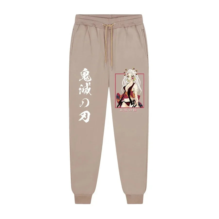 Anime Demon Slayer printed trousers men's comfortable fleece pants jogging men's trousers casual versatile sweatpants S-3XL