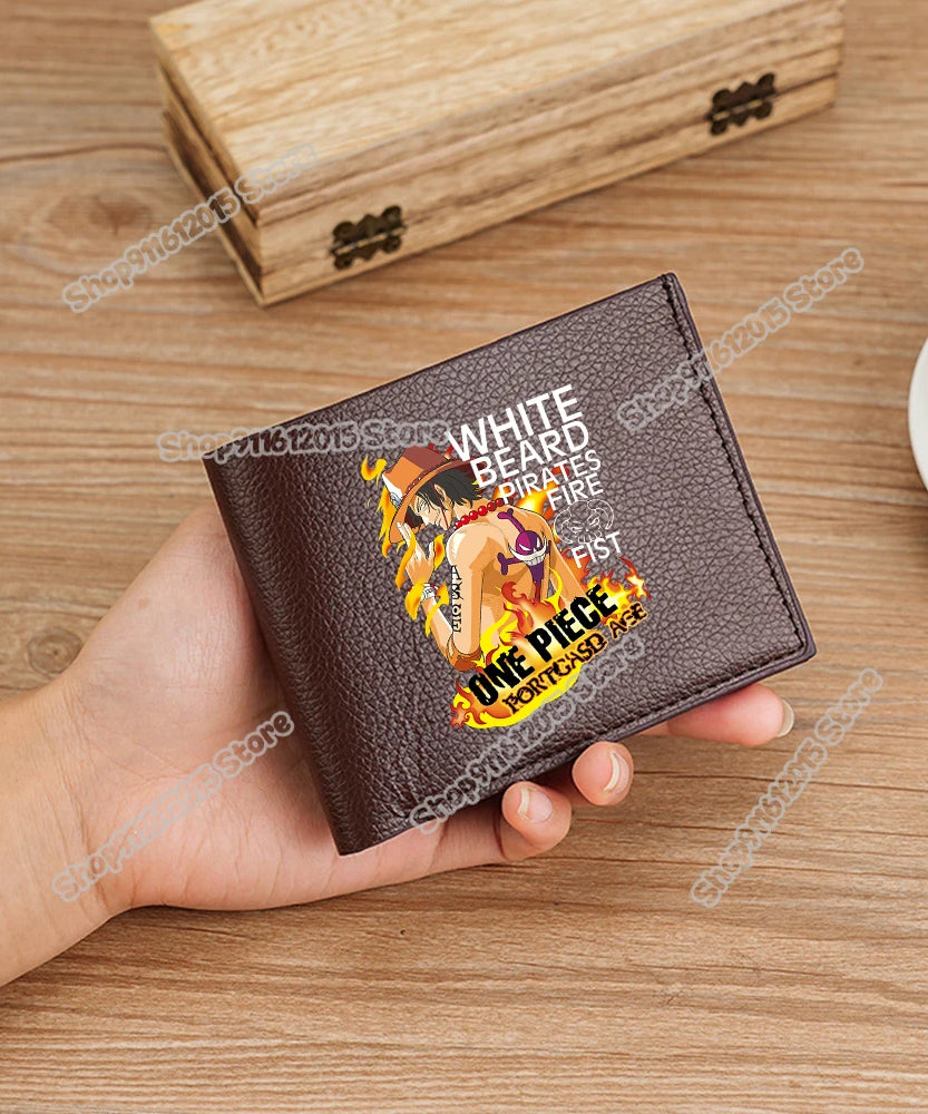 One Piece Pu Leather Wallet for Men Foldable Short Wallets Luffy Zoro Chopper Coin Purse Man Multi-slot Credit ID Card Holder