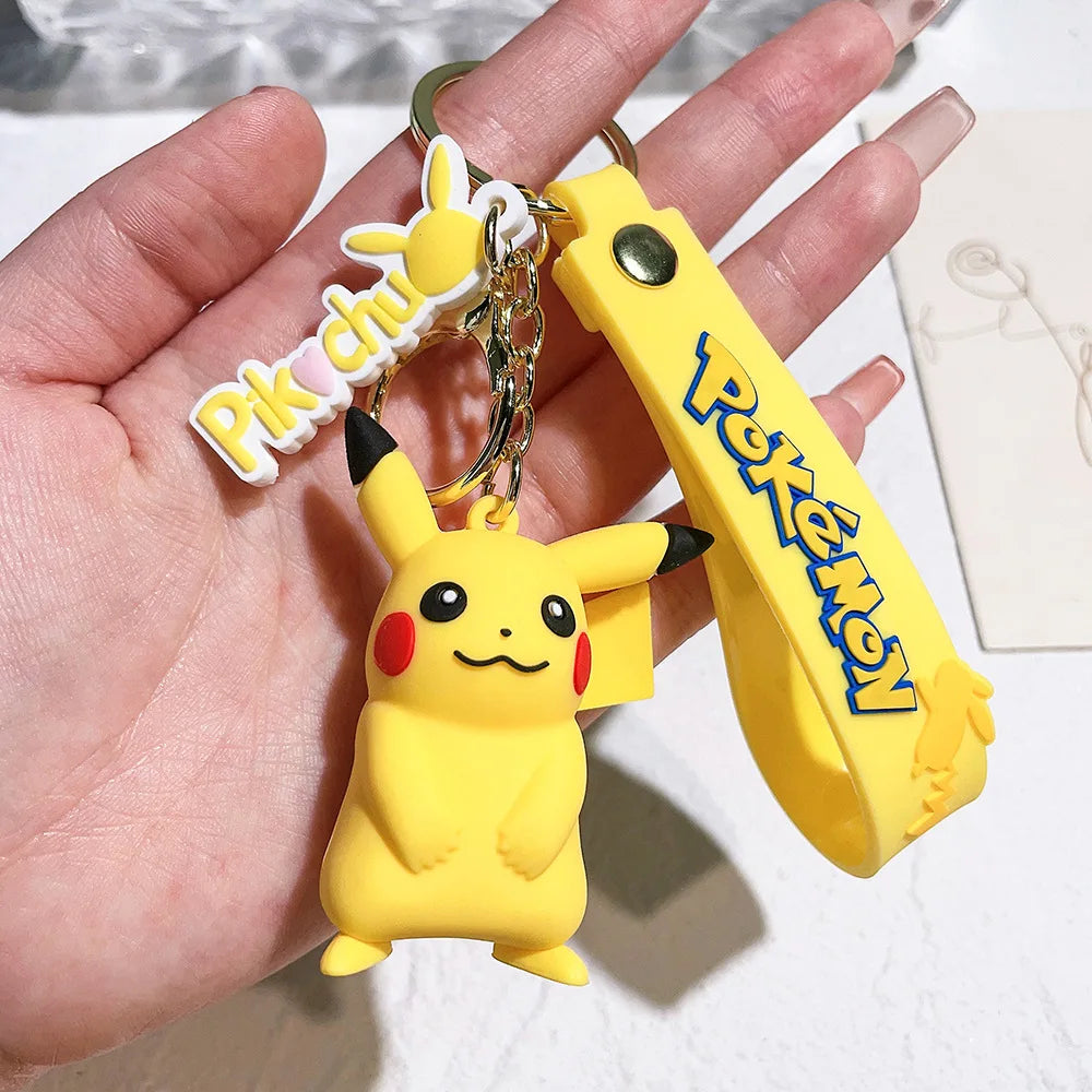Pocket Monster Pikachu Anime PVC Doll Keychain Pendant Bag Accessories Action Toy Doll Psyduck Charizard Children's Gift