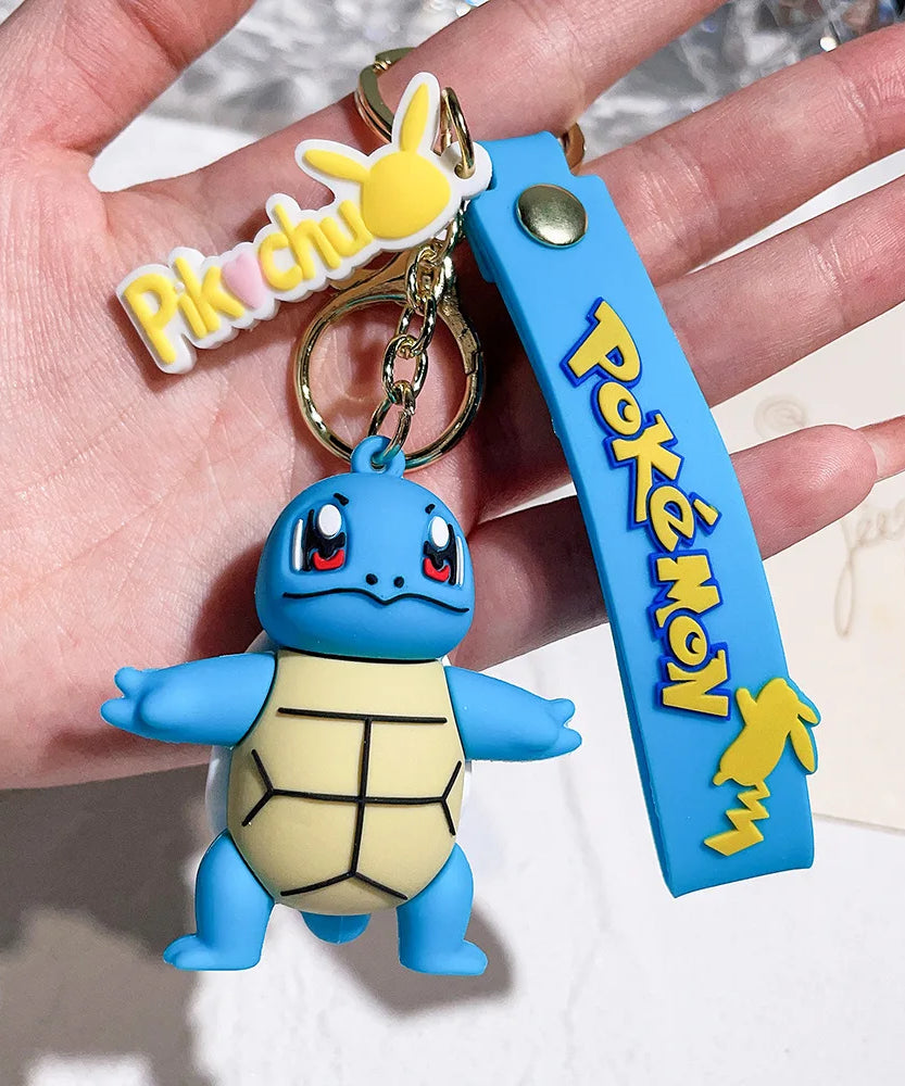 Pocket Monster Pikachu Anime PVC Doll Keychain Pendant Bag Accessories Action Toy Doll Psyduck Charizard Children's Gift