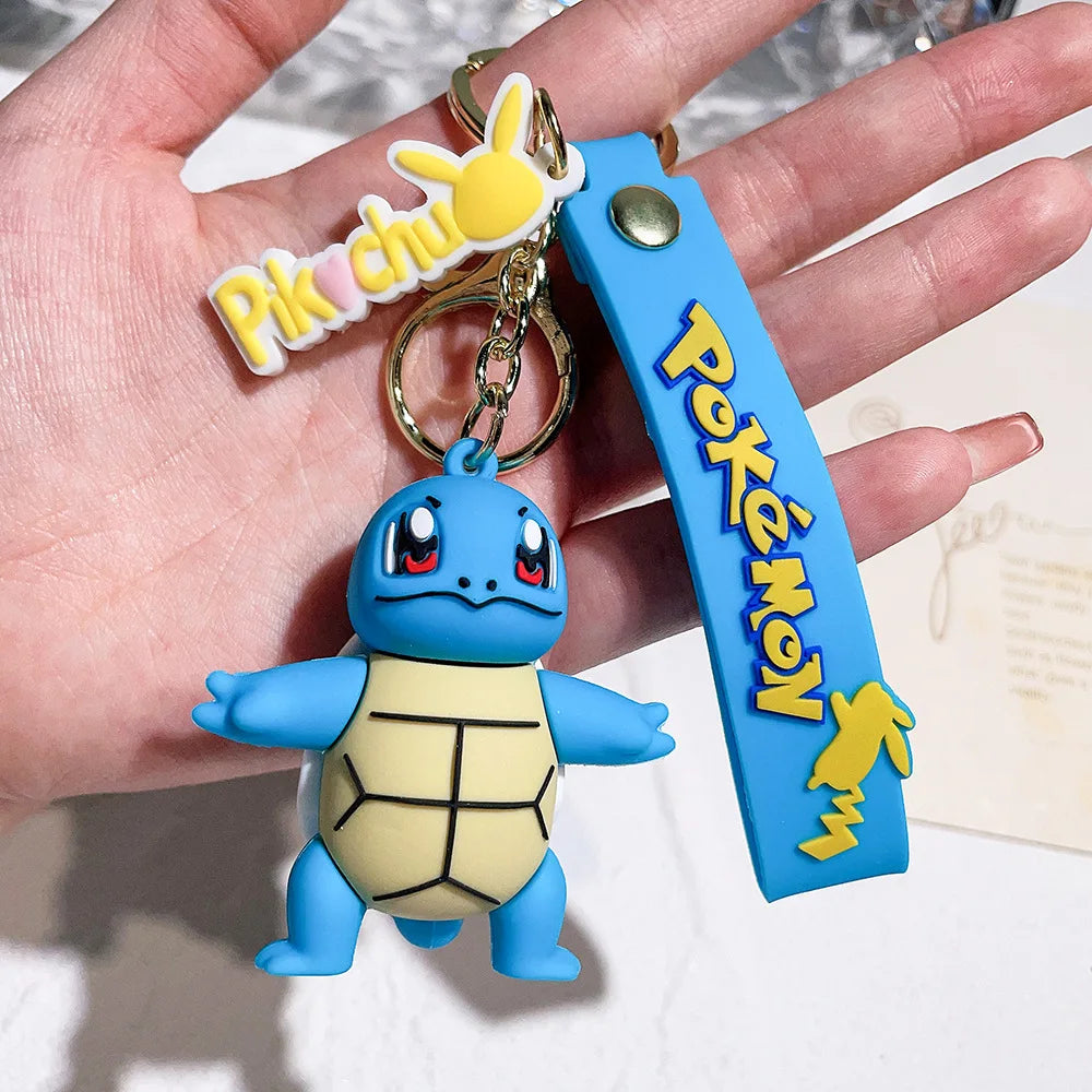 Pocket Monster Pikachu Anime PVC Doll Keychain Pendant Bag Accessories Action Toy Doll Psyduck Charizard Children's Gift