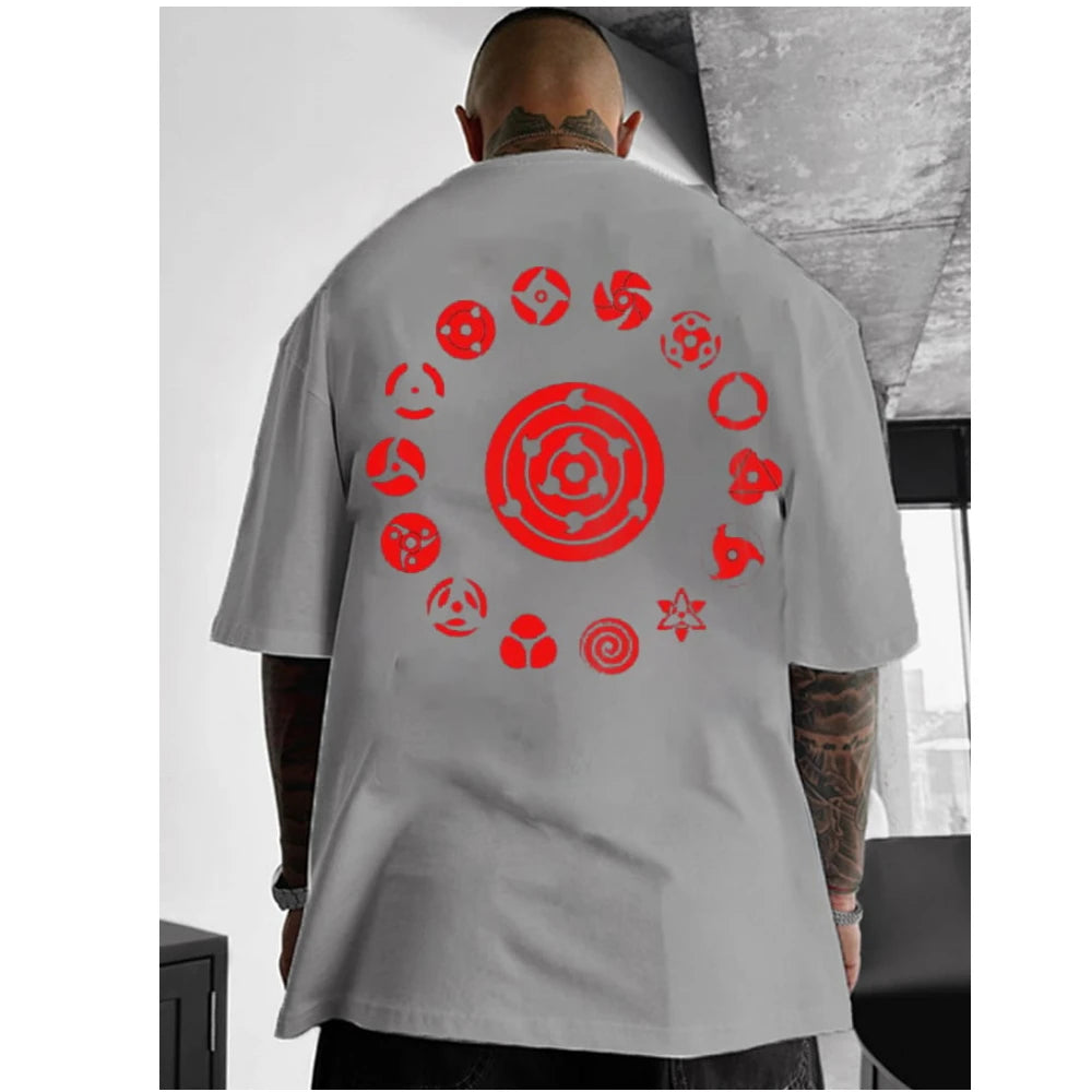 Anime Naruto 2D Graphic Print T-Shirt – Summer Casual Oversized Short Sleeve Tee for Men 6