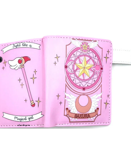 Anime Card Captor SAKURA Short PU Leather Wallet Cute Purse with Coin Pocket for Girls Boys Gift