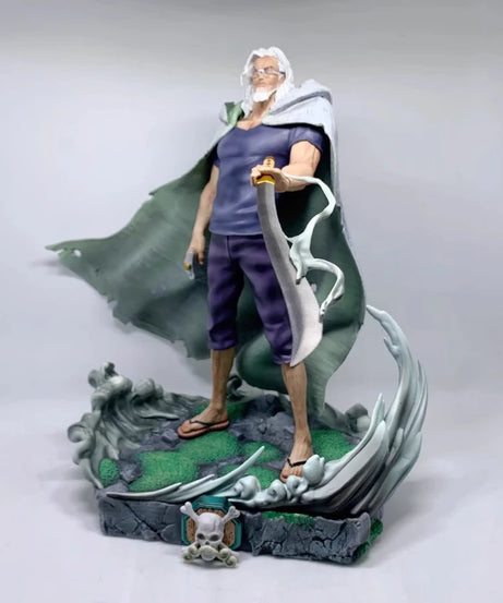 One Piece 32cm Silvers Rayleigh Action Figures Model Kit Anime Peripheral GK Toy Statue Holding Sword Desktop Ornament Boy Gift
