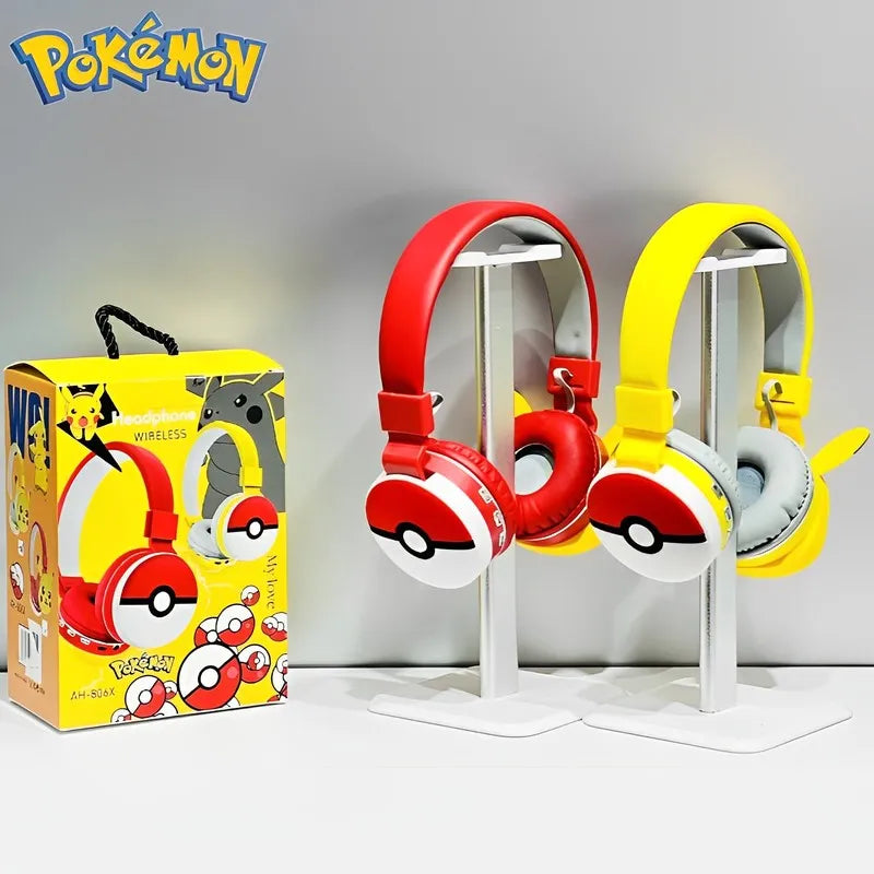 New Pokemon Pikachu Bluetooth Headphones Anime Wireless Headset with Mic Cool Y2k