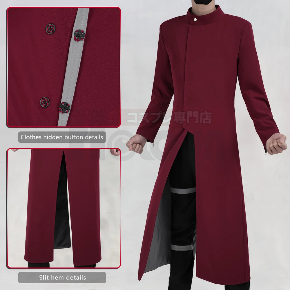 Anime Gaara Cosplay Costume – Long Coat, Vest, Pants & Belt Set 3