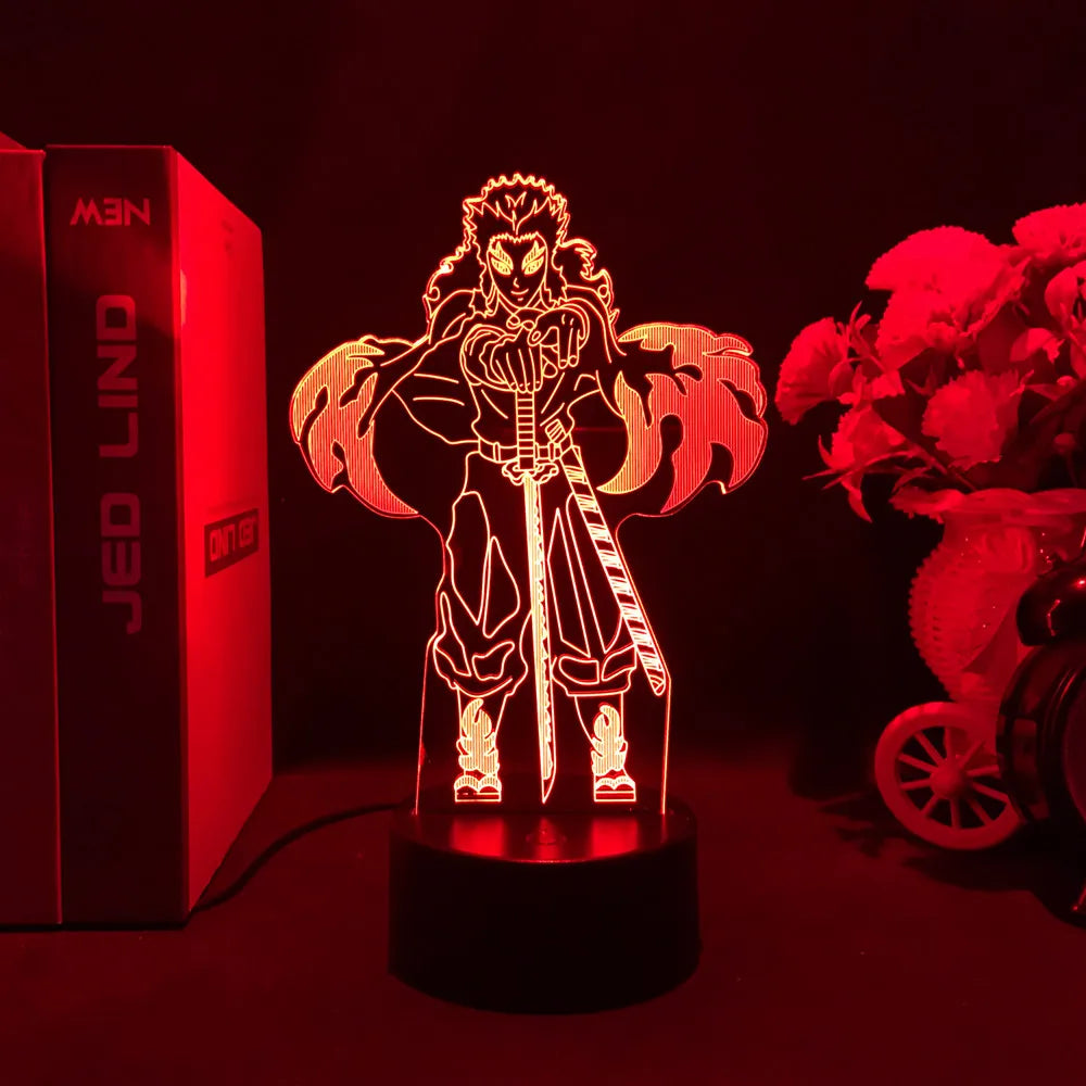 Anime Demon Slayer 3D LED Nightlight Figure for Kids Child Bedroom Decor Cool Kimetsu No Yaiba Lamp Gift Dropshopping