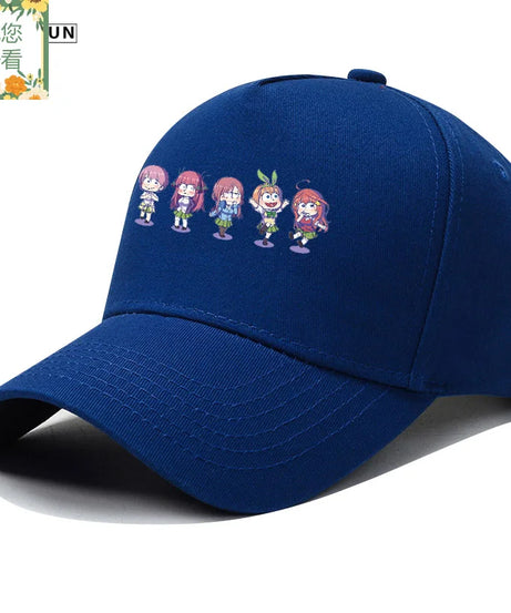 The Quintessential Quintuplets Nakano Ichika Nino Itsuki two-dimensional print hat men's and women's COS baseball cap present