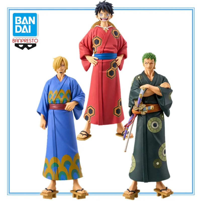 One Piece Wano DXF Figures — Luffy, Zoro & Sanji (Bathrobe Ver.)