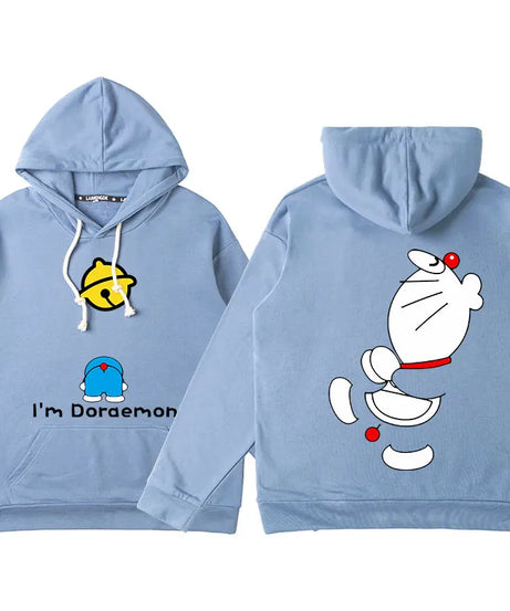 Doraemon Anime Hoodie – Cute Couple & Teen Pullover Jacket