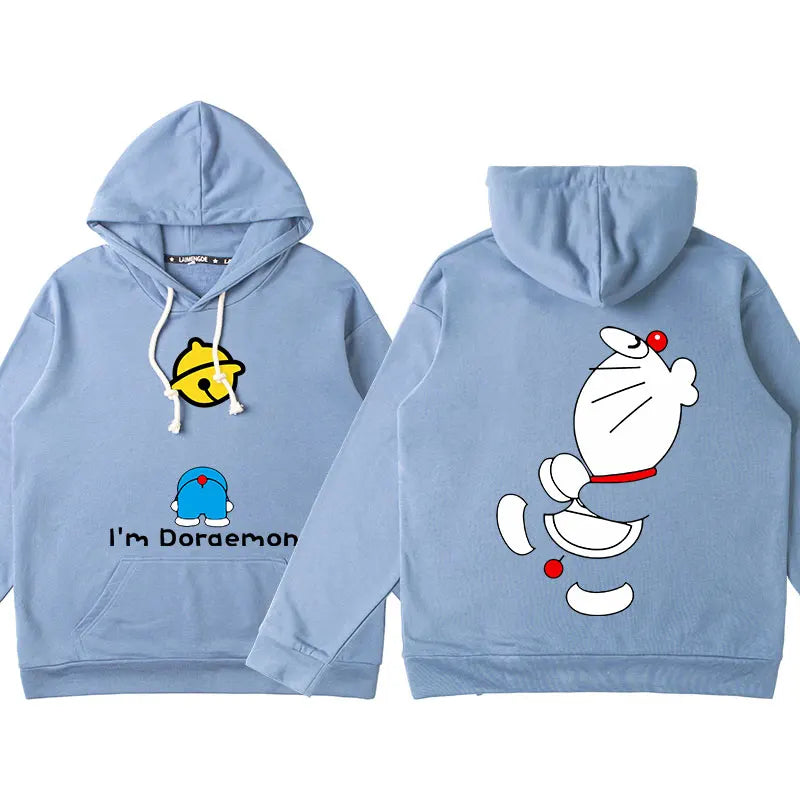 Doraemon Anime Hoodie – Cute Couple & Teen Pullover Jacket