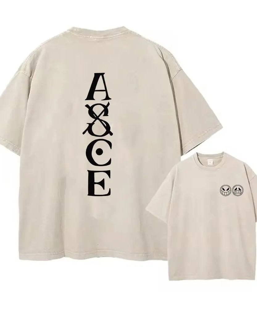 One Piece Anime Print Washed T-shirt Men Hip Hop Streetwear Oversized Women Short Sleeved Graphic Tee Summer Harajuku Casual Top