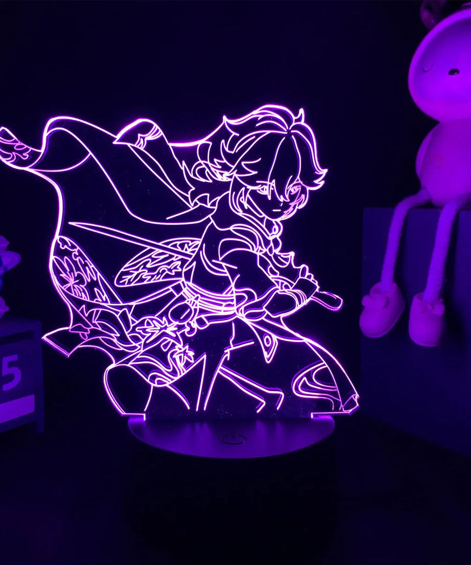 Newly Genshin Impact Night Light Yae Miko Game Figures Acrylic Stand Model 3D Table Lamp Kids Git Acrylic Bedside lamp