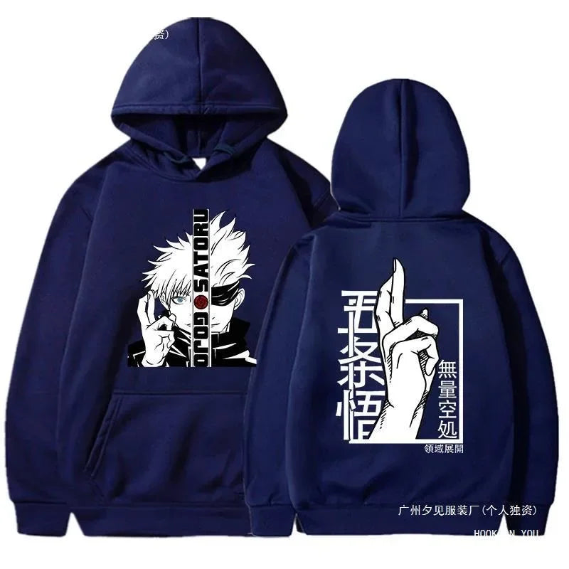 Anime Jujutsu Kaisen Gojo Satoru Graphic Hoodie – Unisex Pullover Sweatshirt 4