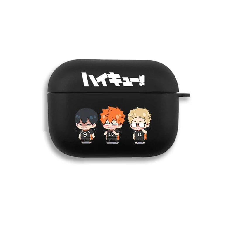 Cut Anime Oya Haikyuu Love Volleyball Earphone Case For AirPods 12 3 Pro Clear silicone wireless Bluetooth headphone case